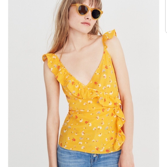 Madewell Tops - ☀️NWT Madewell Silk Wrap Top in Painted Carnations